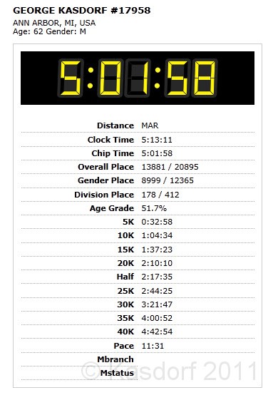 MCM 2011 290.JPG - The 36th Marine Corp Marathon in Washington DC was run on October 30, 2011. My first Marine Corp, and my second full marathon.